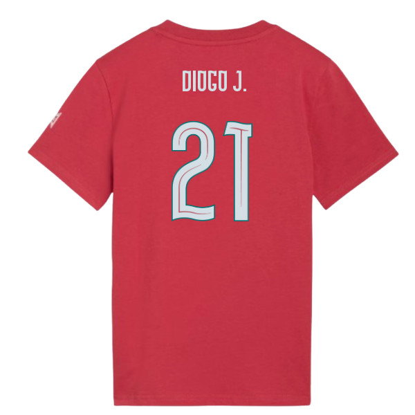 2026-2027 Portugal FtblCulture Tee (Red) - Kids (Diogo J. 21)-SoccerKits Hub | Buy Soccer Jerseys Online